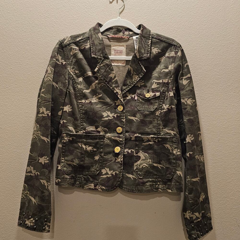 Levi's Women's Tab Twill California Studded Cropped Jacket Large